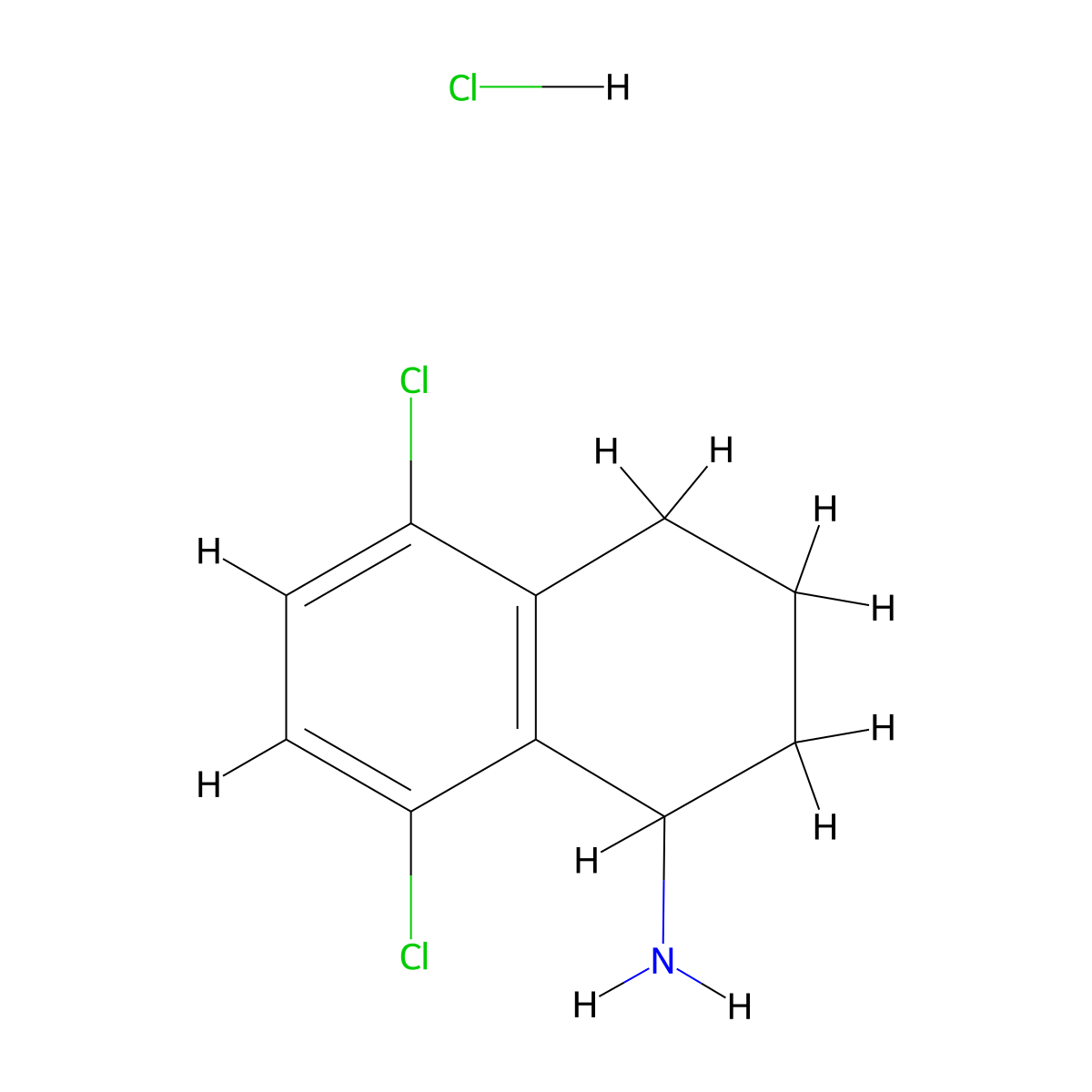 5,8-Dichloro-1,2,3,4-tetrahydronaphthalen-1-amine hydrochloride molecular structure, CAS 2408959-42-0