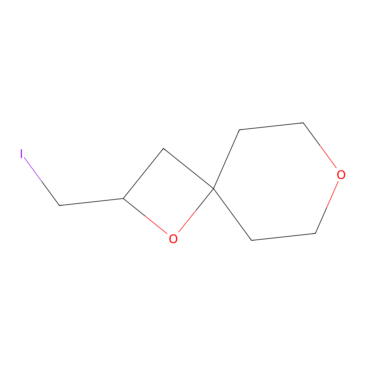 2-(Iodomethyl)-1,7-dioxaspiro[3.5]nonane molecular structure, CAS 2408959-47-5
