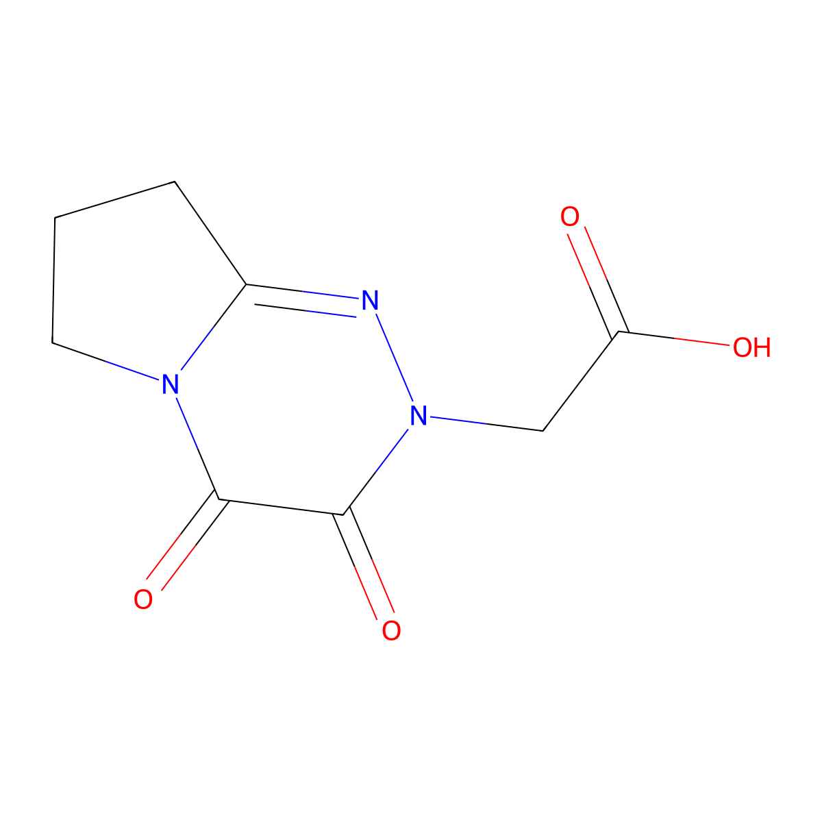 2-{3,4-dioxo-2H,3H,4H,6H,7H,8H-pyrrolo[2,1-c][1,2,4]triazin-2-yl}acetic acid molecular structure, CAS 2408959-50-0