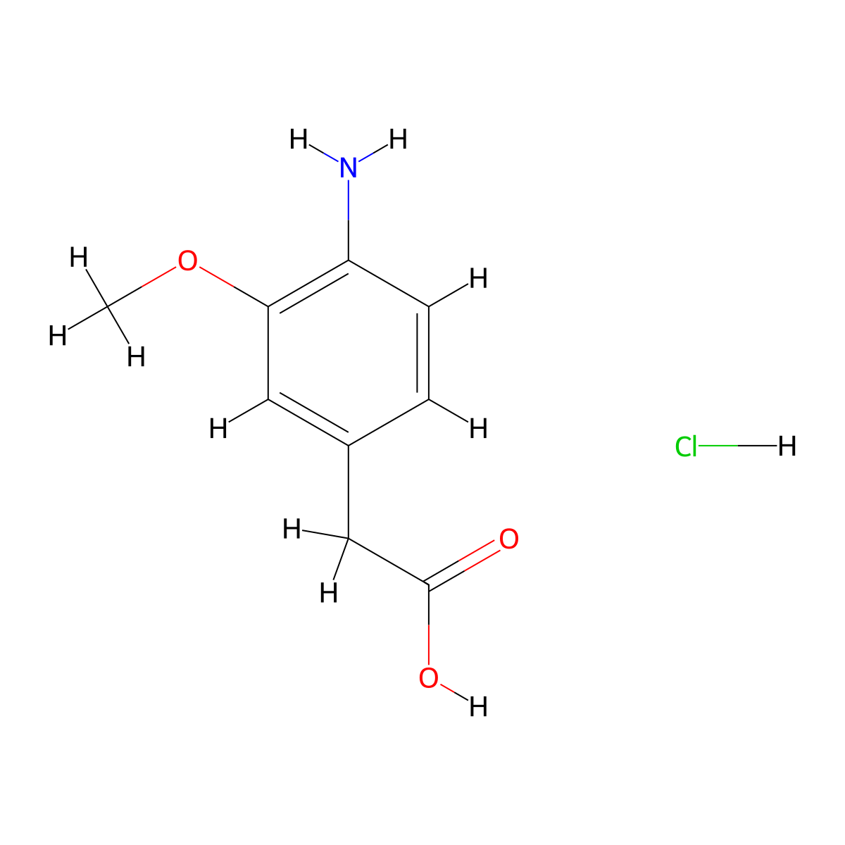 2-(4-Amino-3-methoxyphenyl)acetic acid hydrochloride molecular structure, CAS 2408959-52-2