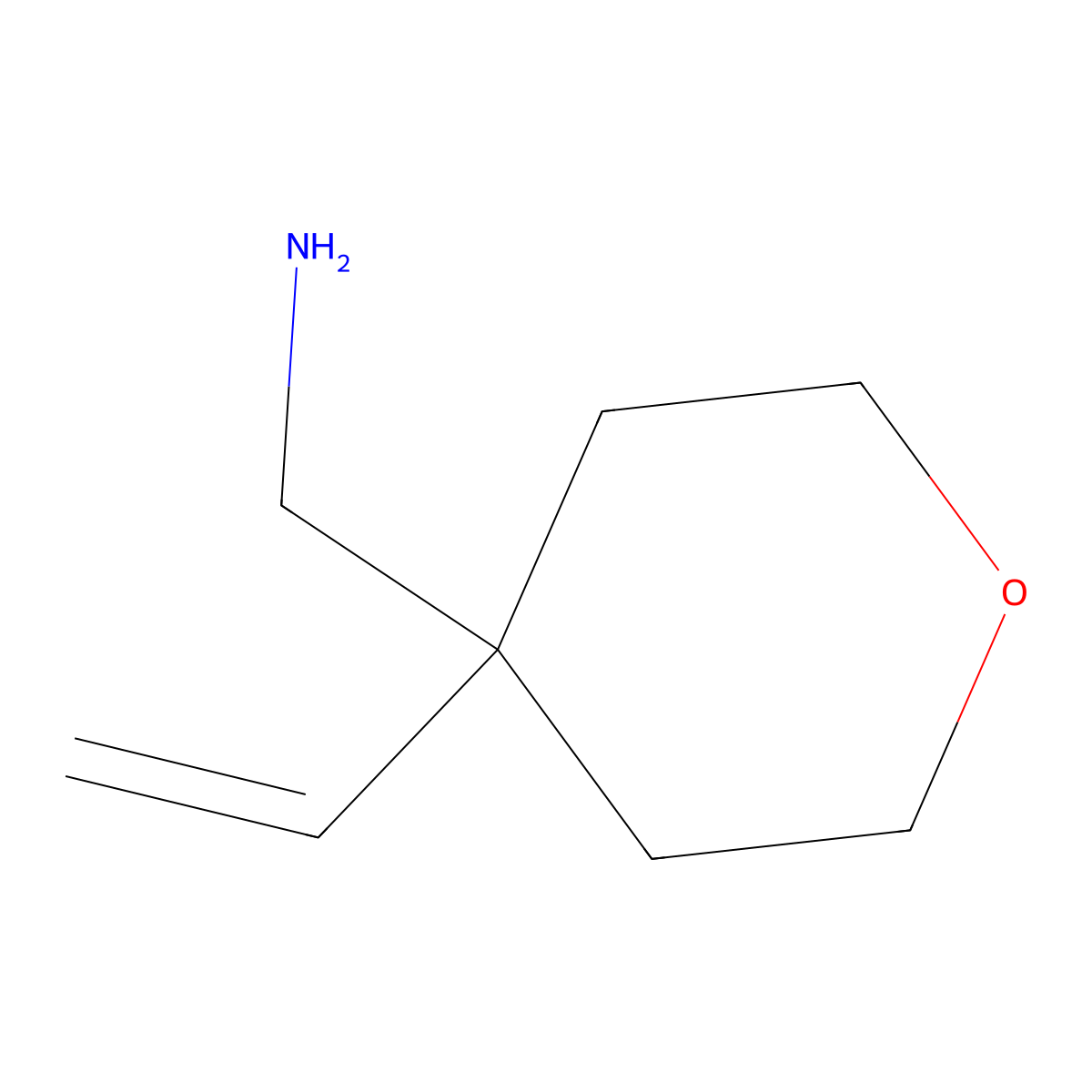 1-(4-Ethenyloxan-4-yl)methanamine molecular structure, CAS 2408959-54-4