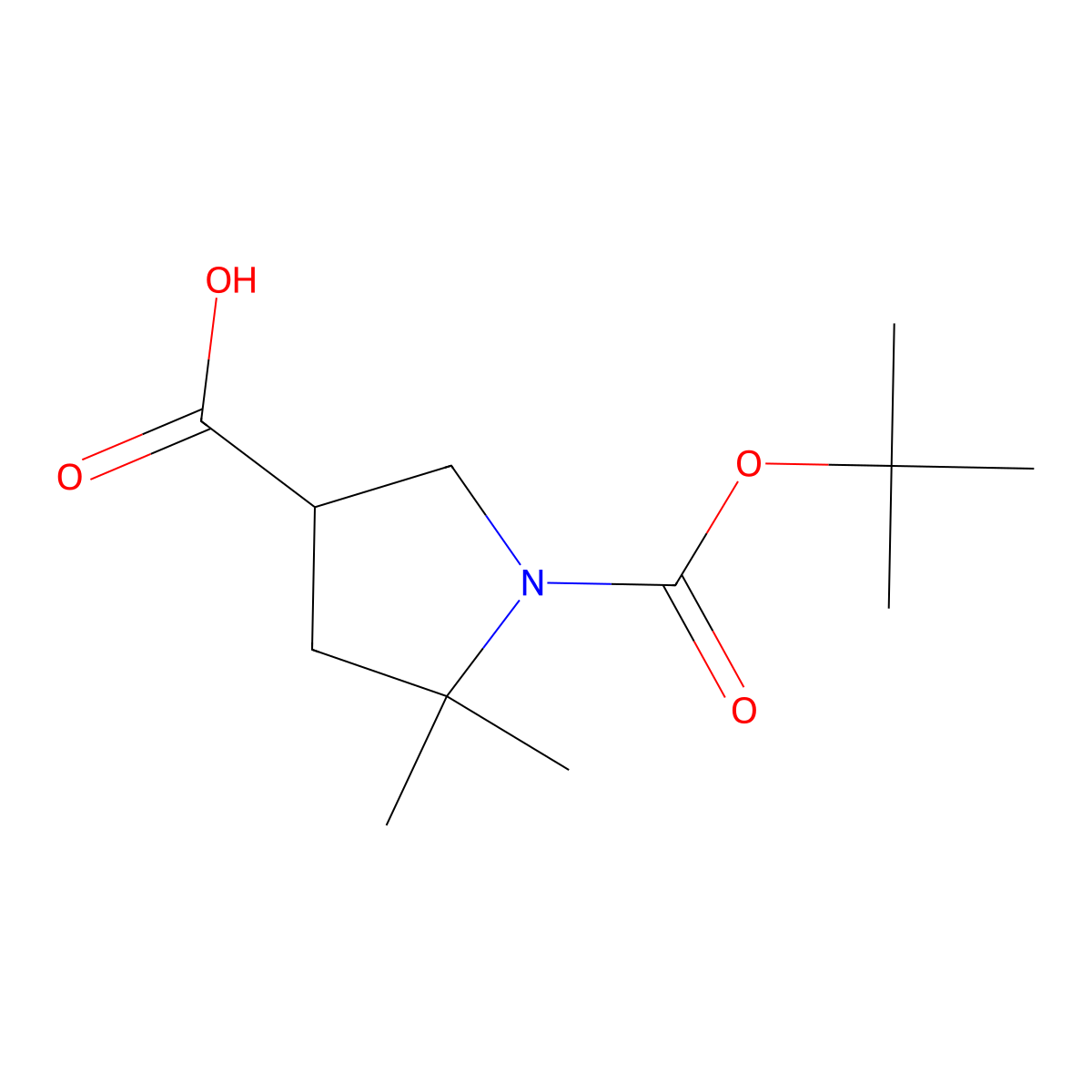1-(tert-Butoxycarbonyl)-5,5-dimethylpyrrolidine-3-carboxylic acid molecular structure, CAS 2408959-55-5