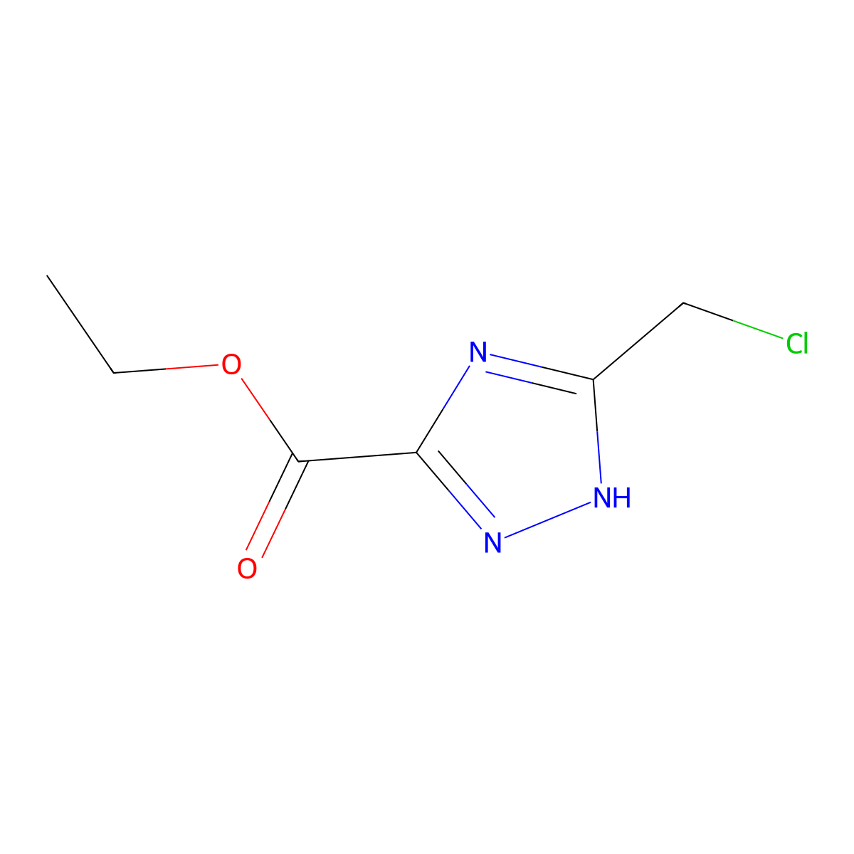 ethyl 5-(chloromethyl)-1H-1,2,4-triazole-3-carboxylate molecular structure, CAS 2408959-56-6