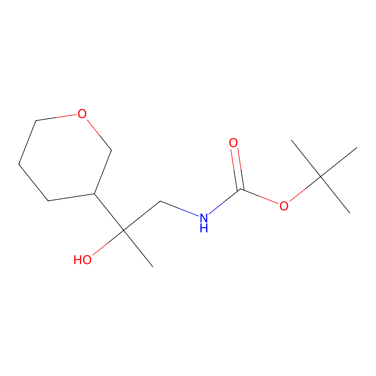 tert-butyl N-[2-hydroxy-2-(oxan-3-yl)propyl]carbamate molecular structure, CAS 2408959-62-4