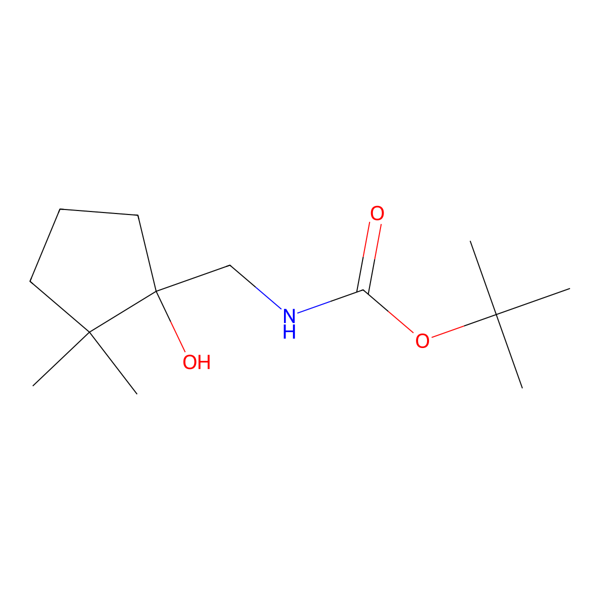 tert-butyl N-[(1-hydroxy-2,2-dimethylcyclopentyl)methyl]carbamate molecular structure, CAS 2408959-67-9