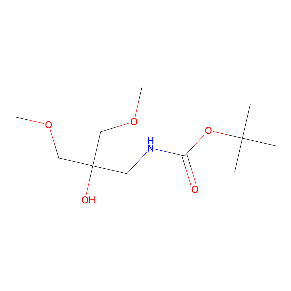 tert-butyl N-[2-hydroxy-3-methoxy-2-(methoxymethyl)propyl]carbamate molecular structure, CAS 2408959-71-5