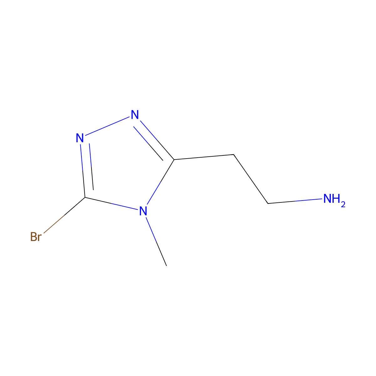 2-(5-bromo-4-methyl-4H-1,2,4-triazol-3-yl)ethan-1-amine molecular structure, CAS 2408959-73-7
