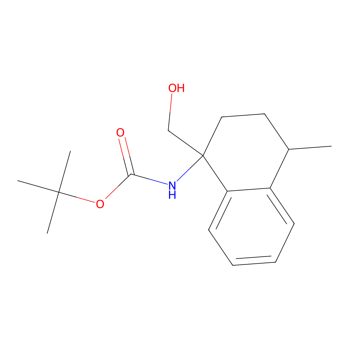 tert-butyl N-[1-(hydroxymethyl)-4-methyl-1,2,3,4-tetrahydronaphthalen-1-yl]carbamate molecular structure, CAS 2408959-89-5