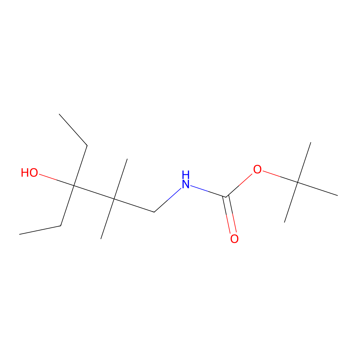 tert-butyl N-(3-ethyl-3-hydroxy-2,2-dimethylpentyl)carbamate molecular structure, CAS 2408959-94-2