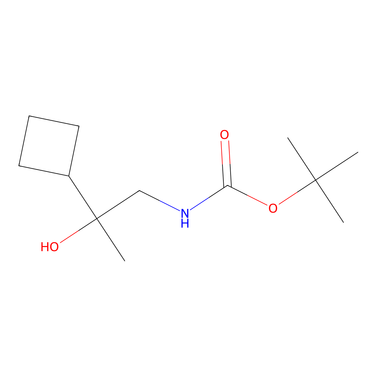tert-butyl N-(2-cyclobutyl-2-hydroxypropyl)carbamate molecular structure, CAS 2408960-01-8