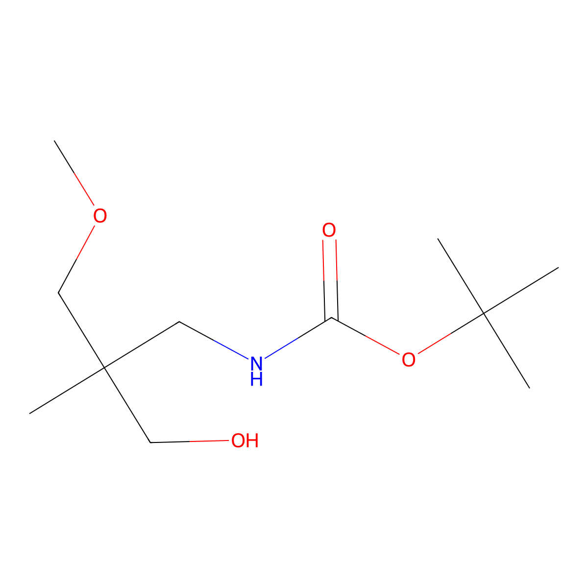 tert-butyl N-[3-hydroxy-2-(methoxymethyl)-2-methylpropyl]carbamate molecular structure, CAS 2408961-97-5