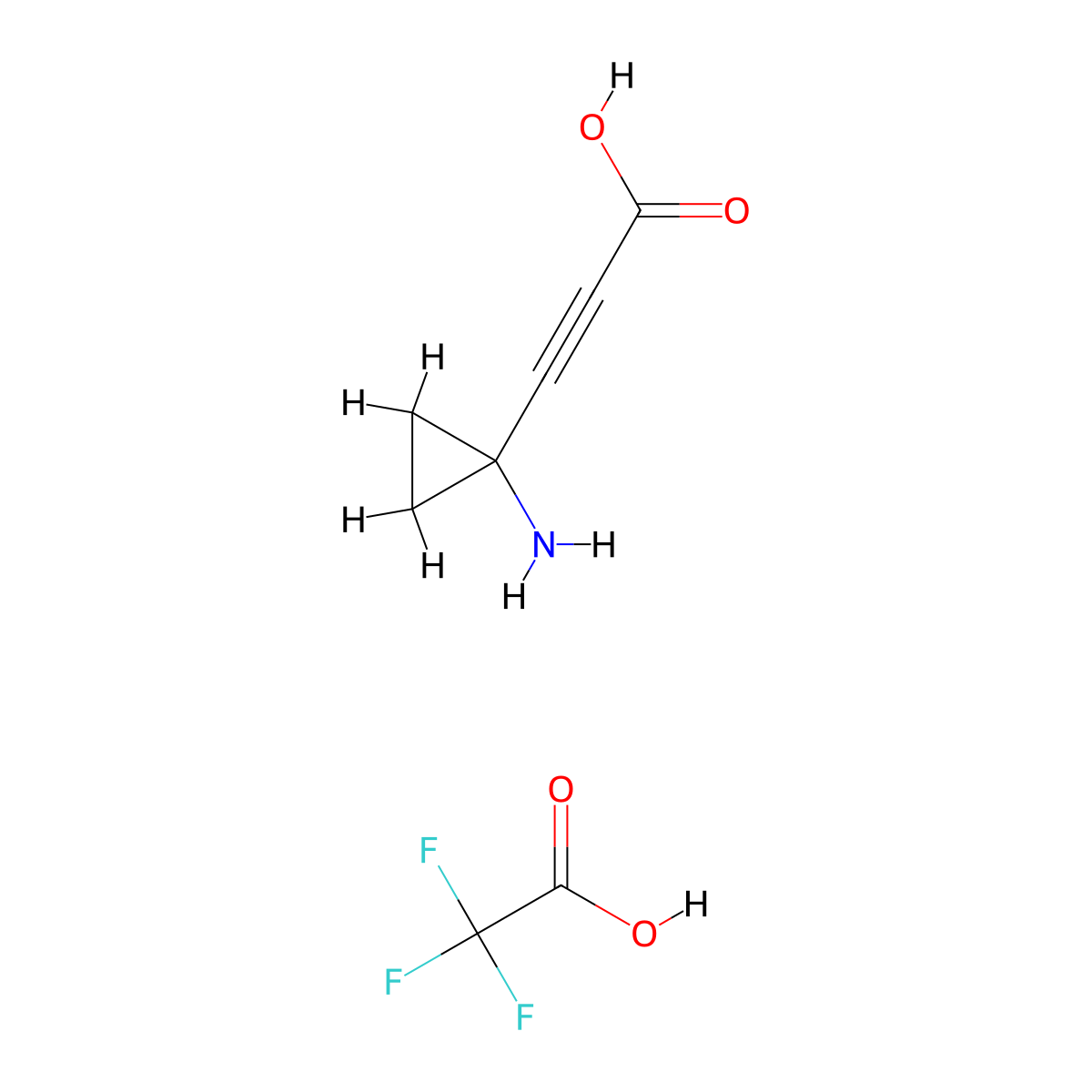 3-(1-Aminocyclopropyl)prop-2-ynoicacid,trifluoroaceticacid molecular structure, CAS 2408961-99-7