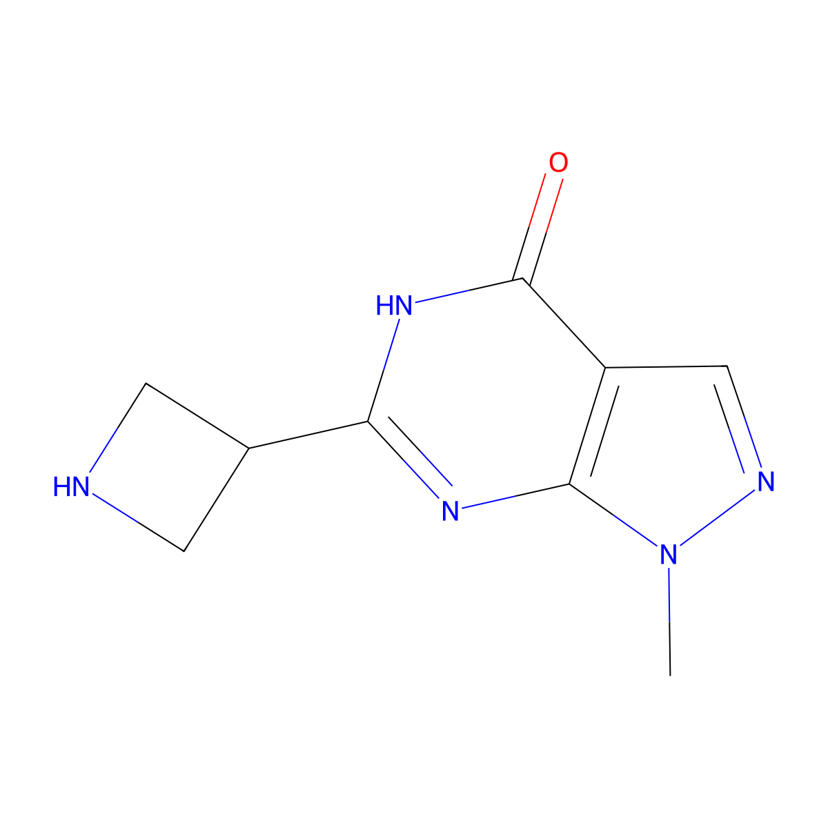 6-(azetidin-3-yl)-1-methyl-1H,4H,5H-pyrazolo[3,4-d]pyrimidin-4-one molecular structure, CAS 2408962-00-3