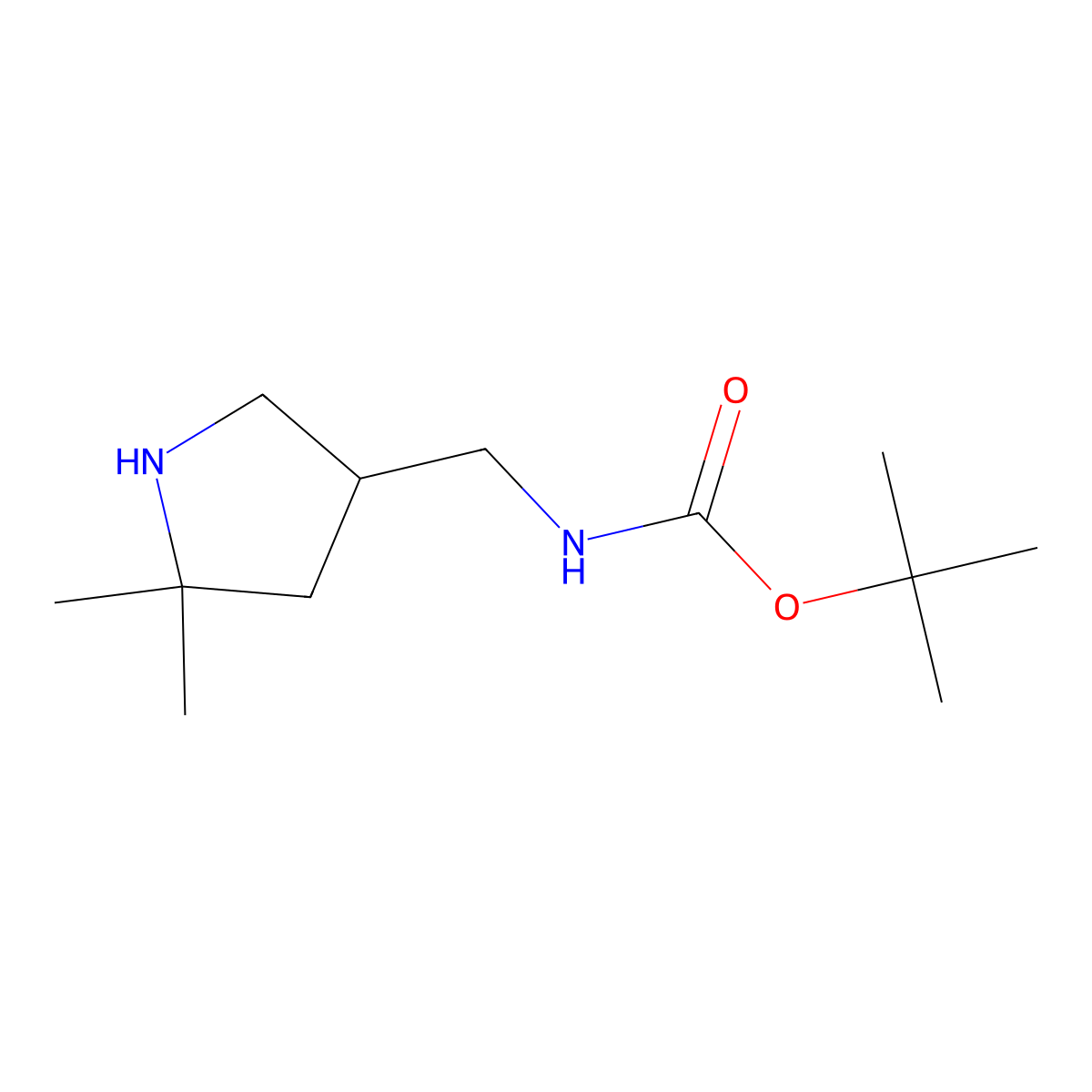 tert-butyl N-[(5,5-dimethylpyrrolidin-3-yl)methyl]carbamate molecular structure, CAS 2408962-01-4