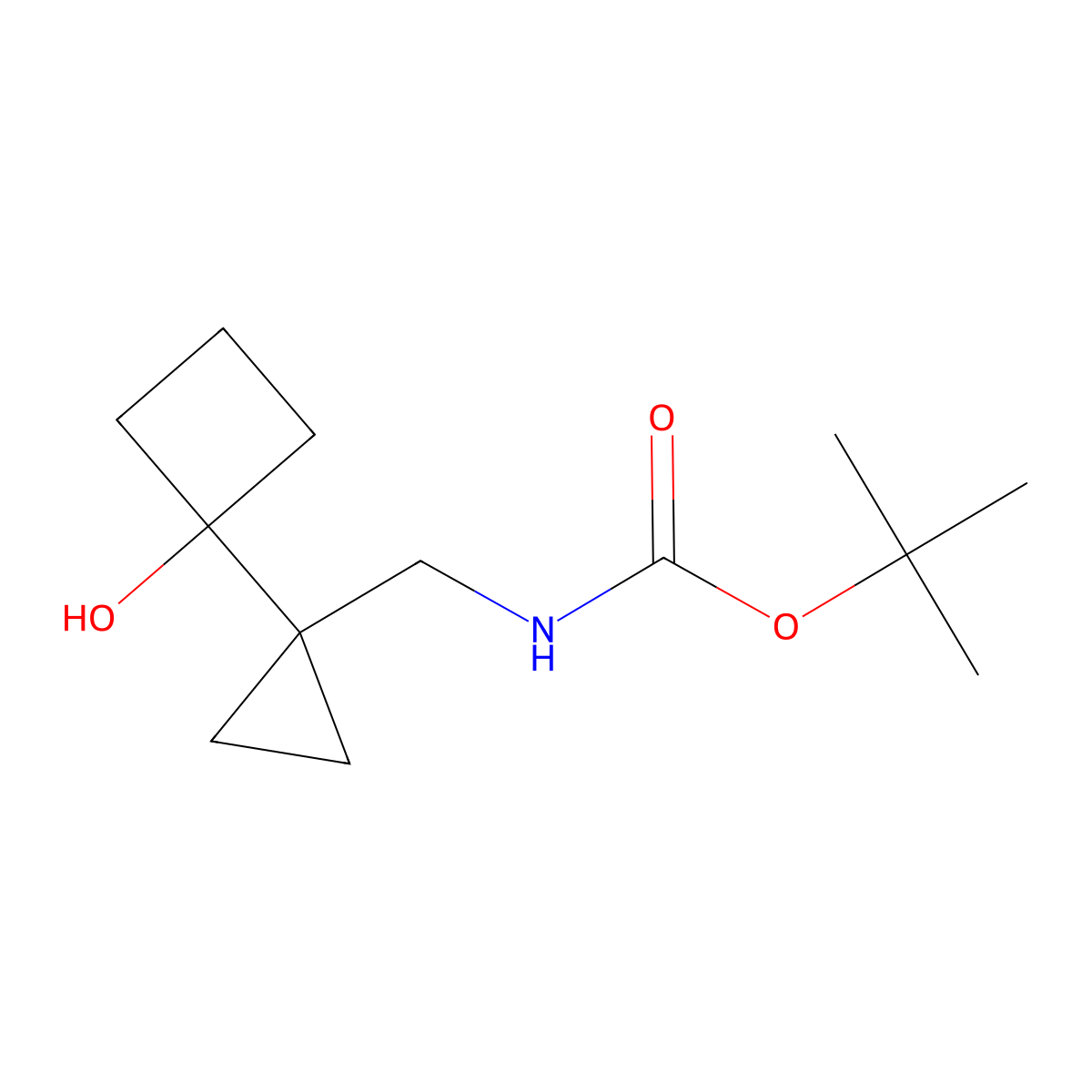 tert-butyl N-{[1-(1-hydroxycyclobutyl)cyclopropyl]methyl}carbamate molecular structure, CAS 2408962-02-5