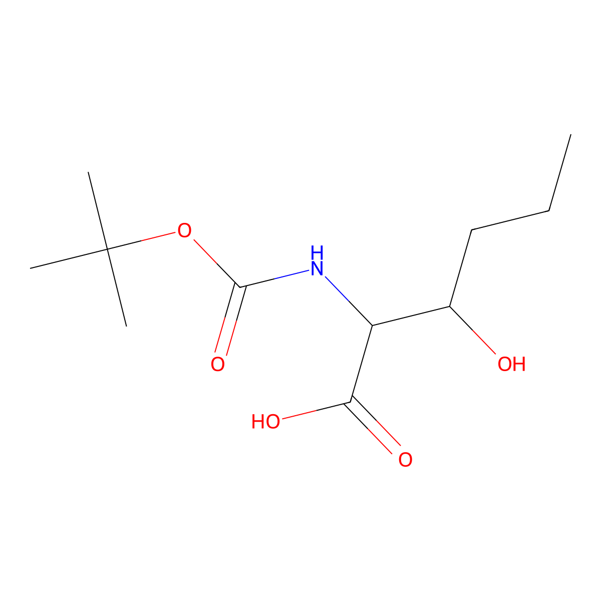2-{[(Tert-butoxy)carbonyl]amino}-3-hydroxyhexanoic acid molecular structure, CAS 2408962-03-6