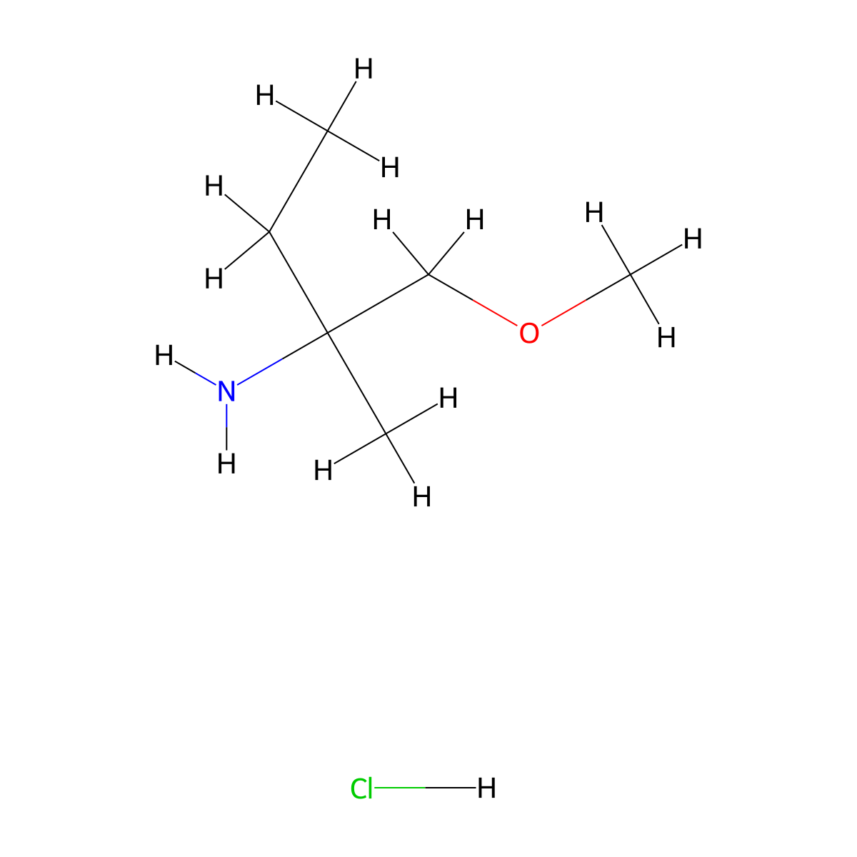 1-Methoxy-2-methylbutan-2-amine hydrochloride molecular structure, CAS 2408962-07-0