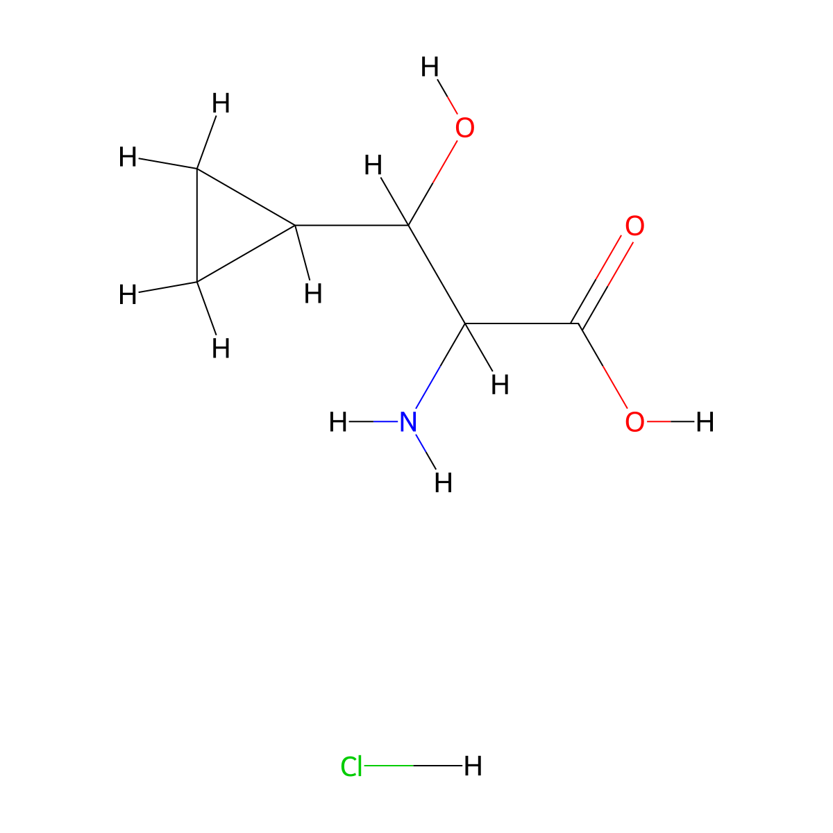 2-Amino-3-cyclopropyl-3-hydroxypropanoic acid hydrochloride molecular structure, CAS 2408962-13-8