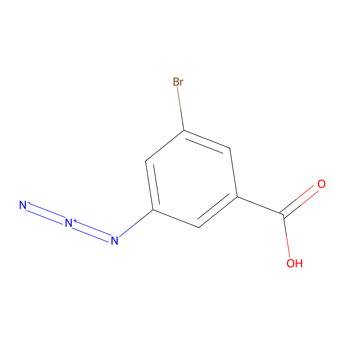 3-Azido-5-bromobenzoic acid molecular structure, CAS 2408962-16-1