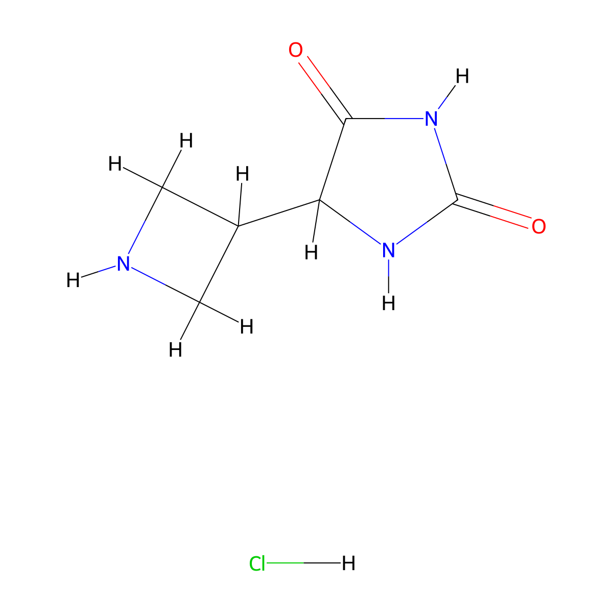 5-(Azetidin-3-yl)imidazolidine-2,4-dionehydrochloride molecular structure, CAS 2408962-23-0