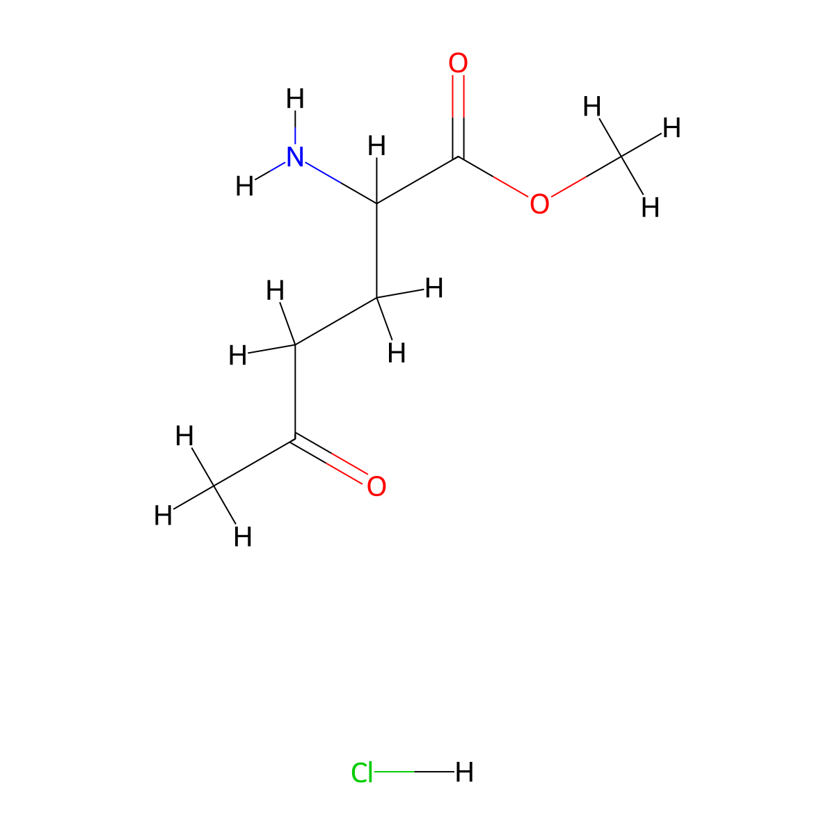 Methyl 2-amino-5-oxohexanoate hydrochloride molecular structure, CAS 2408962-24-1