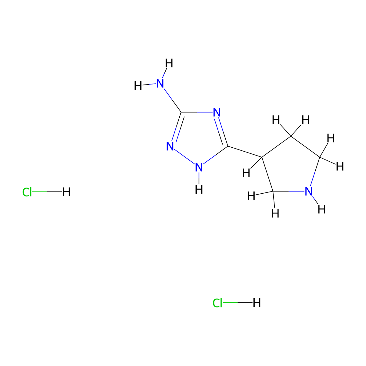 3-(Pyrrolidin-3-yl)-1h-1,2,4-triazol-5-amine dihydrochloride molecular structure, CAS 2408962-28-5