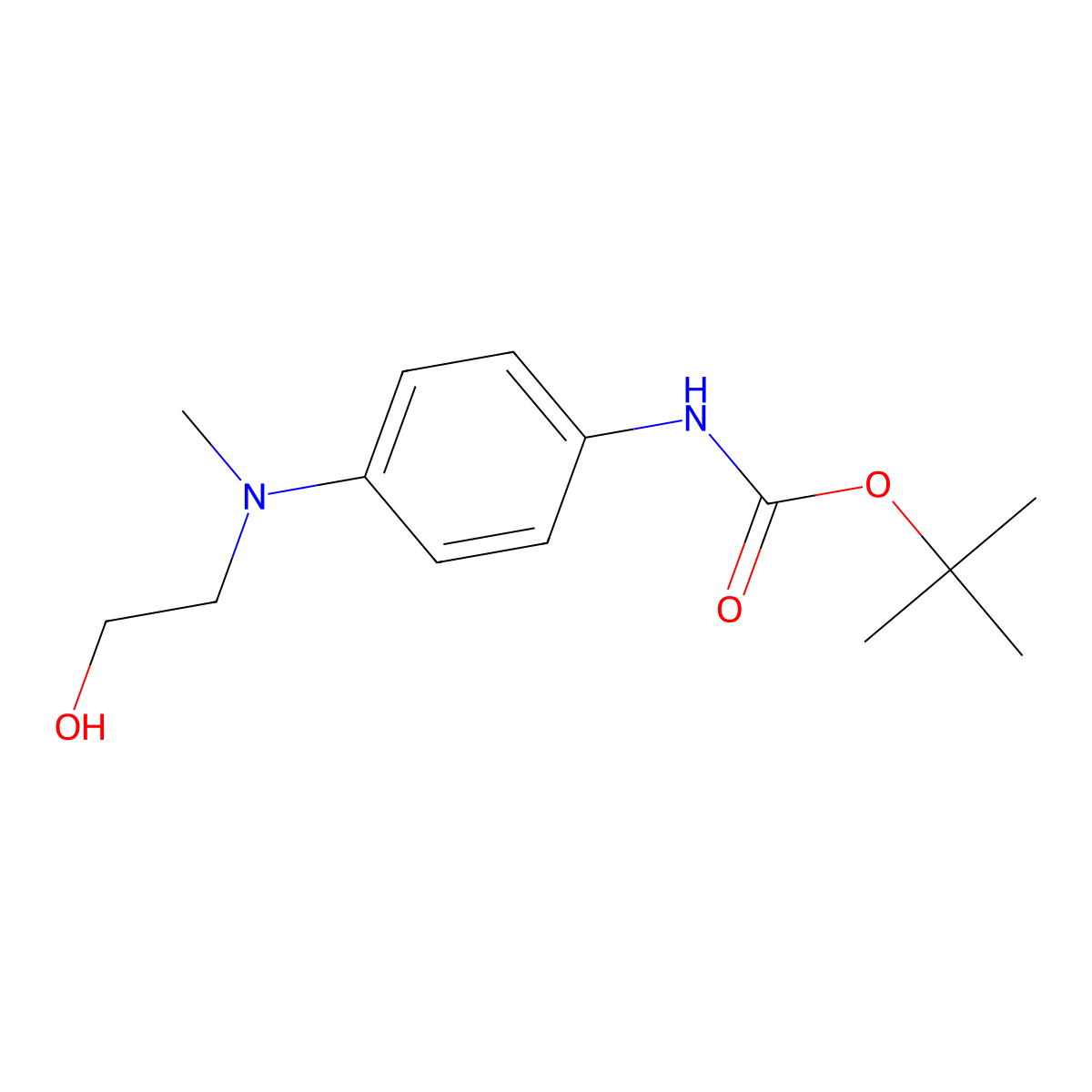 tert-butyl N-{4-[(2-hydroxyethyl)(methyl)amino]phenyl}carbamate molecular structure, CAS 2408962-32-1