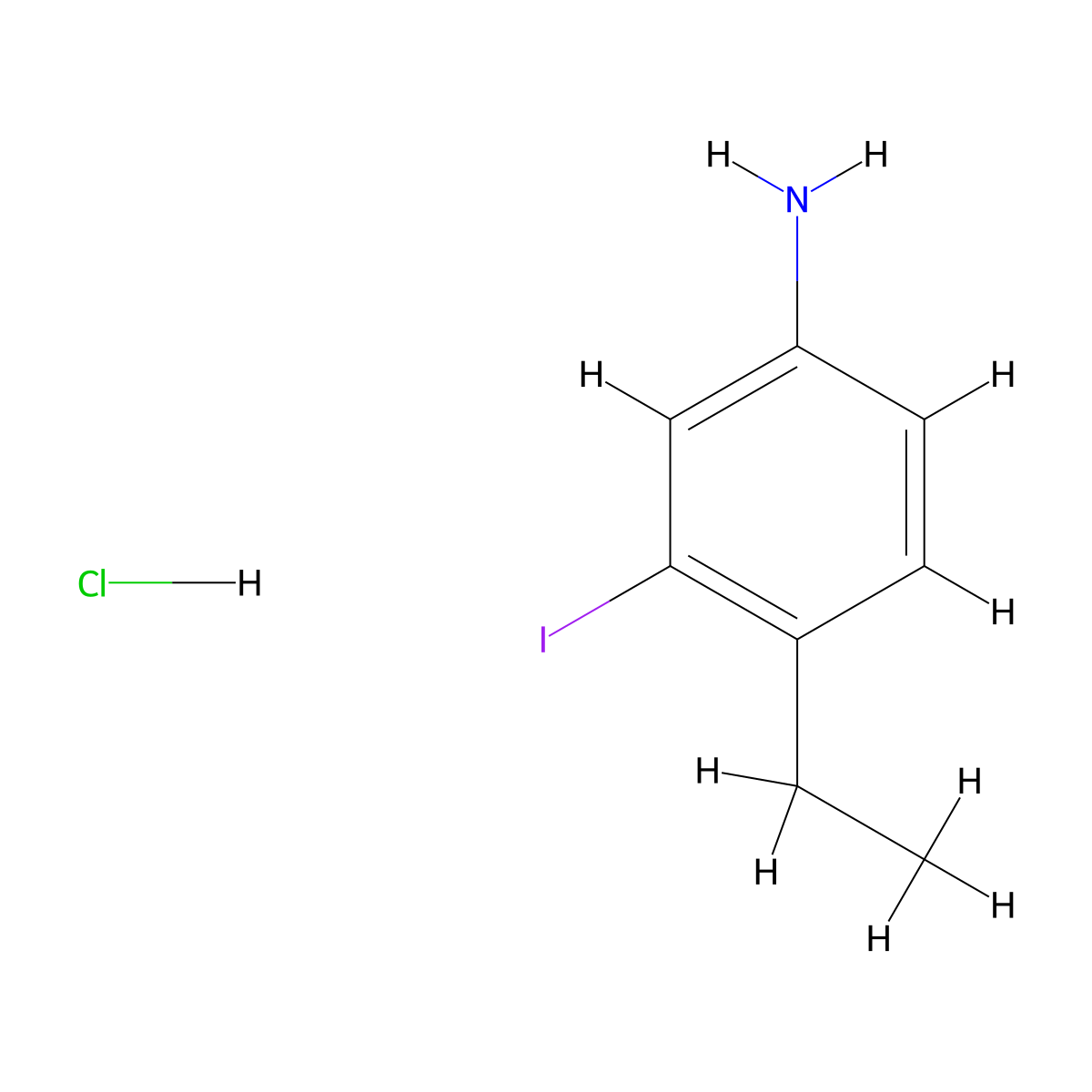 4-Ethyl-3-iodoanilinehydrochloride molecular structure, CAS 2408962-38-7