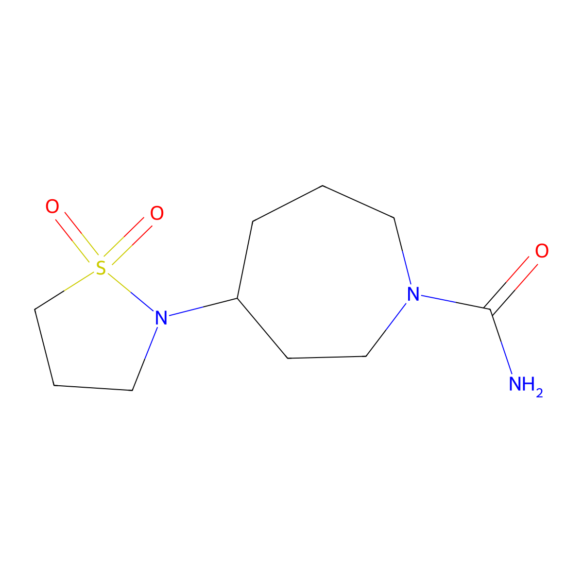 4-(1,1-Dioxo-1lambda6,2-thiazolidin-2-yl)azepane-1-carboxamide molecular structure, CAS 2408962-40-1