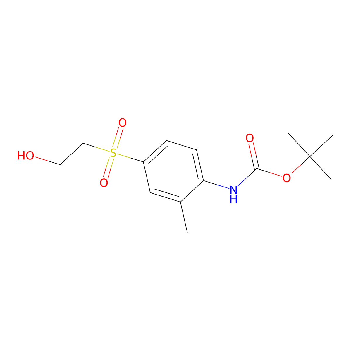 tert-butyl N-[4-(2-hydroxyethanesulfonyl)-2-methylphenyl]carbamate molecular structure, CAS 2408962-41-2