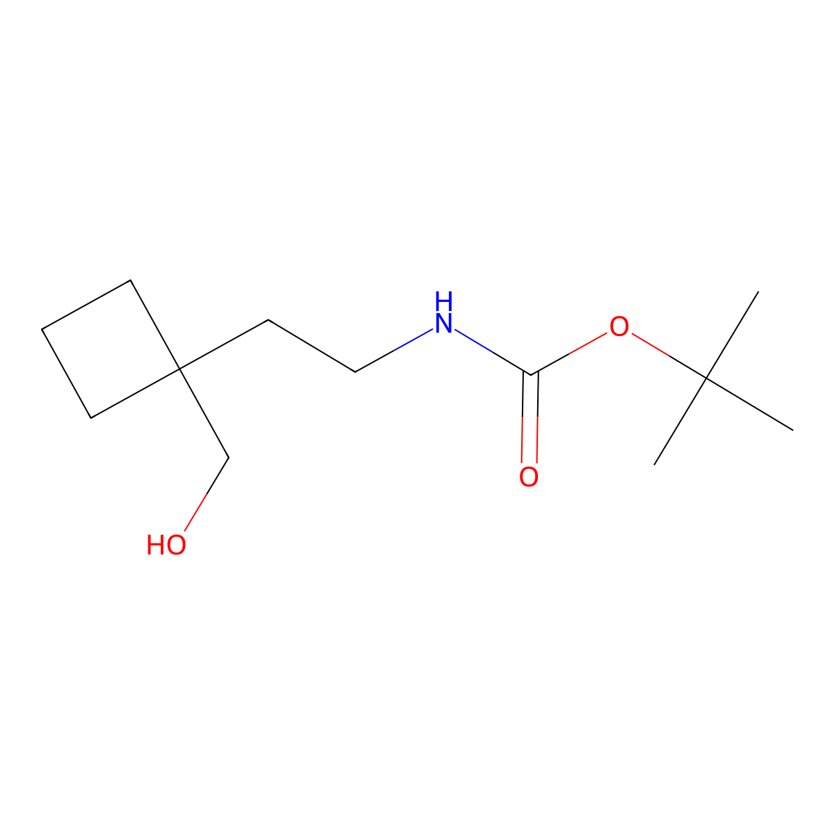 tert-butylN-{2-[1-(hydroxymethyl)cyclobutyl]ethyl}carbamate molecular structure, CAS 2408962-45-6