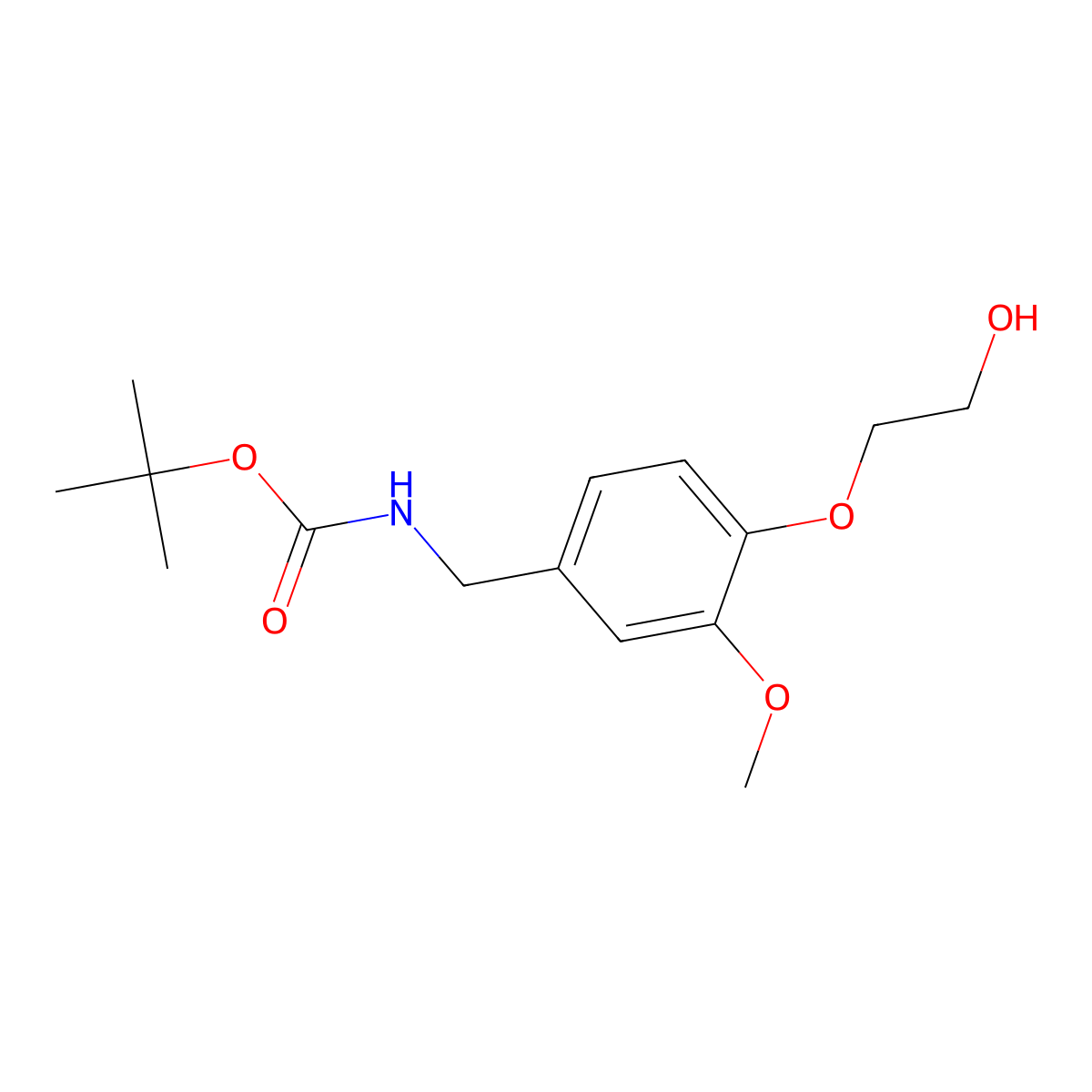 tert-butyl N-{[4-(2-hydroxyethoxy)-3-methoxyphenyl]methyl}carbamate molecular structure, CAS 2408962-54-7