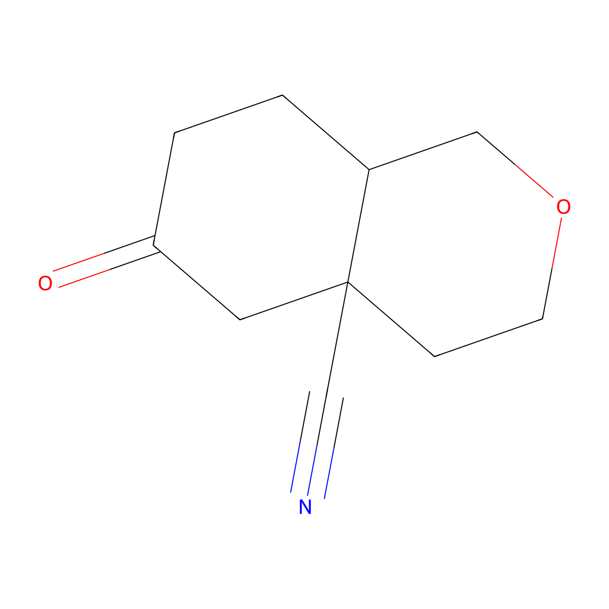 6-oxo-octahydro-1H-2-benzopyran-4a-carbonitrile molecular structure, CAS 2408962-55-8