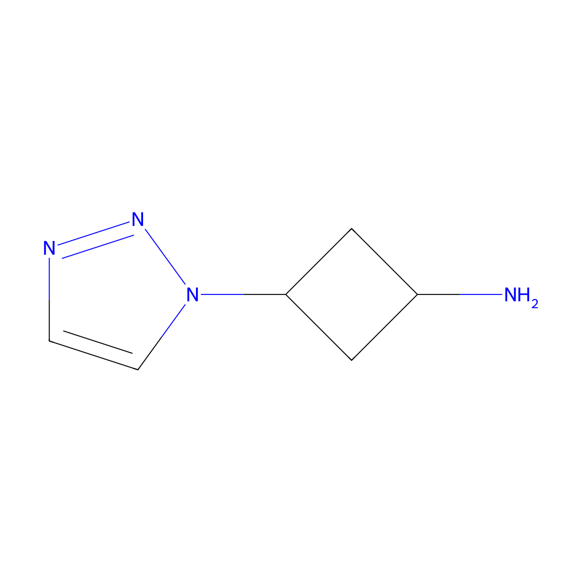 3-(1H-1,2,3-triazol-1-yl)cyclobutan-1-amine molecular structure, CAS 2408962-61-6