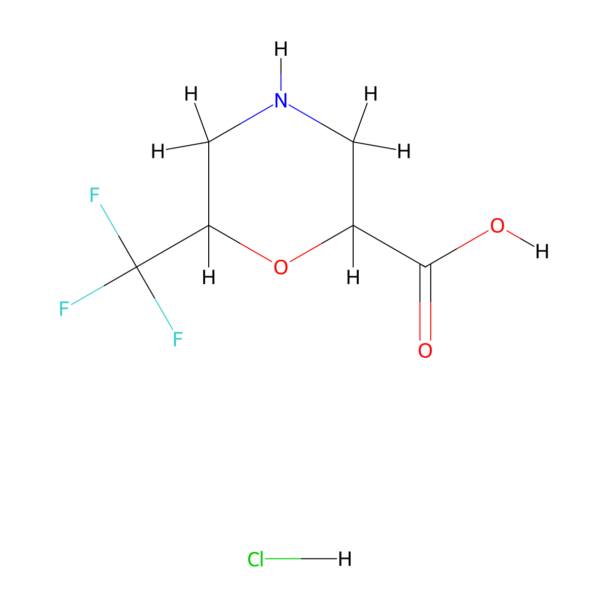 6-(Trifluoromethyl)morpholine-2-carboxylicacidhydrochloride molecular structure, CAS 2408962-62-7
