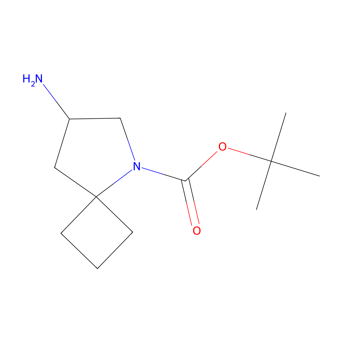 Tert-butyl 7-amino-5-azaspiro(3.4)octane-5-carboxylate molecular structure, CAS 2408962-63-8
