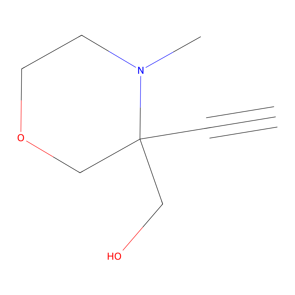 (3-Ethynyl-4-methylmorpholin-3-yl)methanol molecular structure, CAS 2408962-67-2