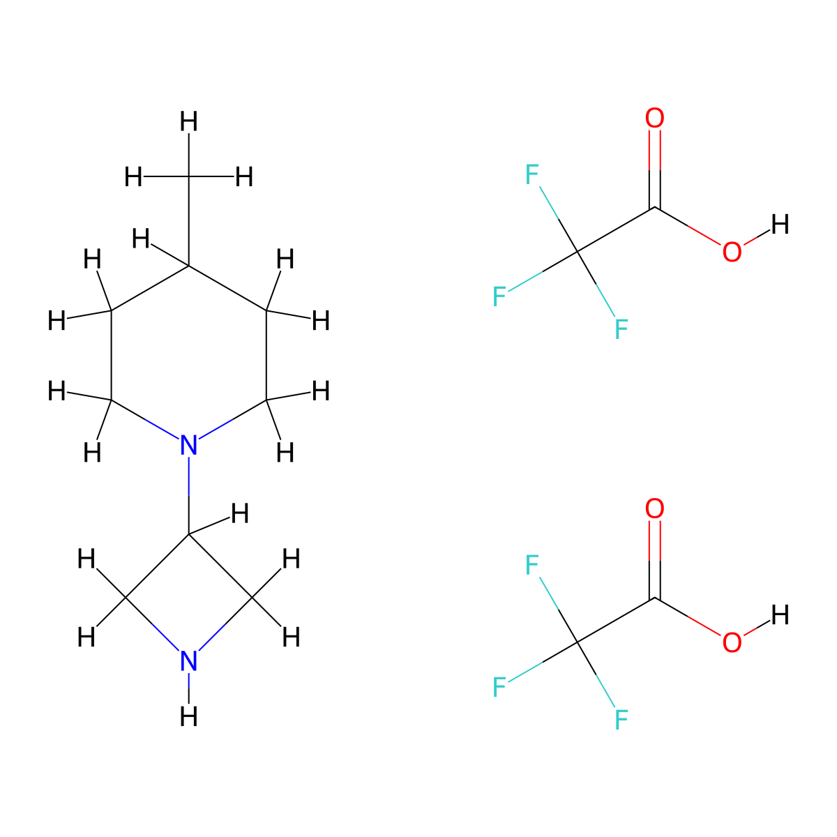 1-(Azetidin-3-yl)-4-methylpiperidine,bis(trifluoroaceticacid) molecular structure, CAS 2408962-70-7