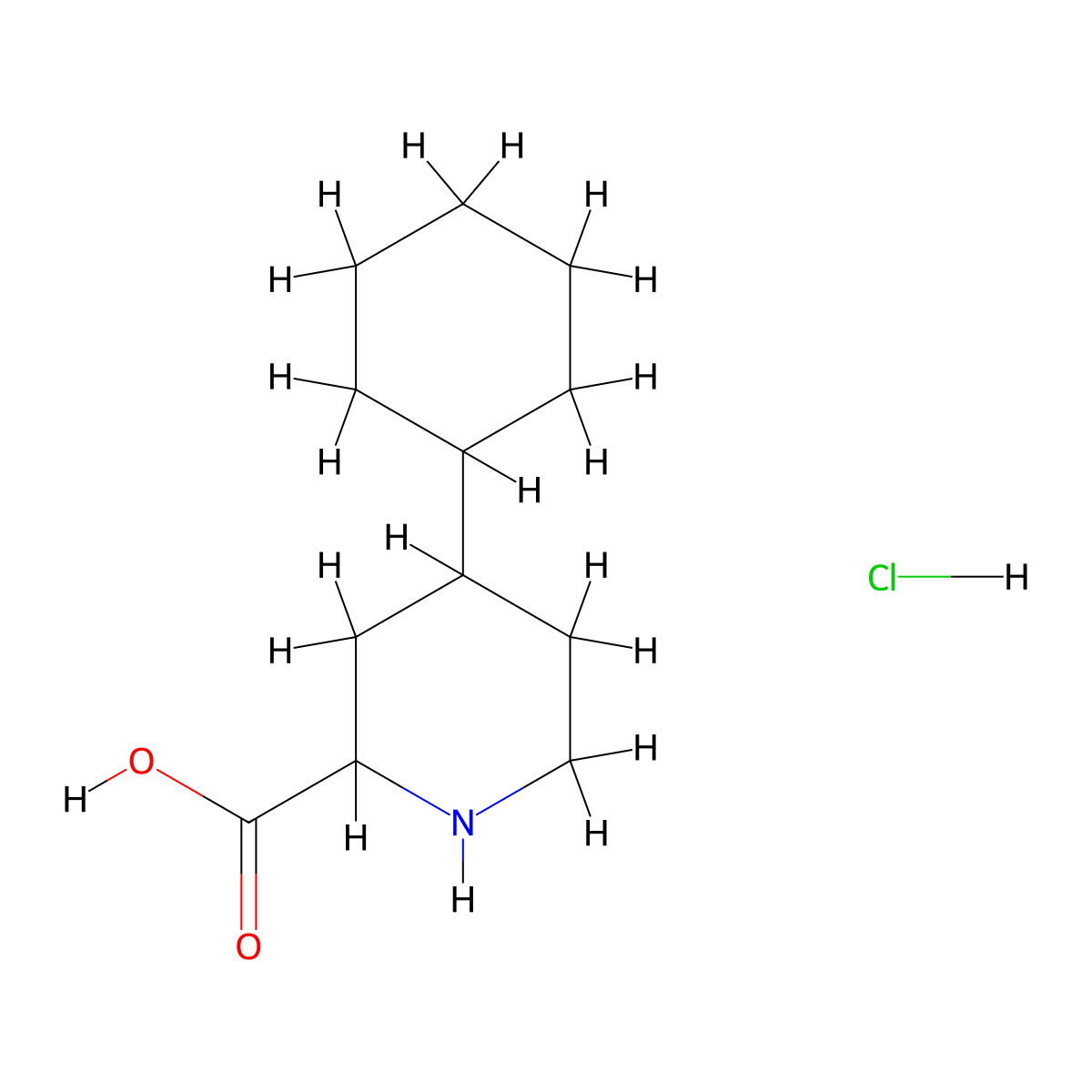 4-Cyclohexylpiperidine-2-carboxylic acid hydrochloride molecular structure, CAS 2408962-71-8