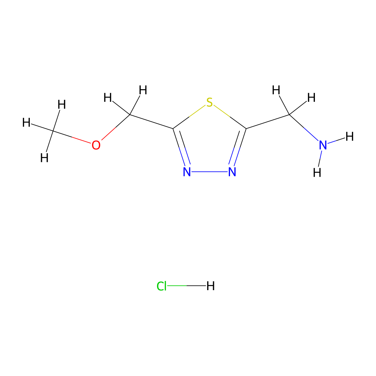 1-[5-(Methoxymethyl)-1,3,4-thiadiazol-2-yl]methanaminehydrochloride molecular structure, CAS 2408962-77-4
