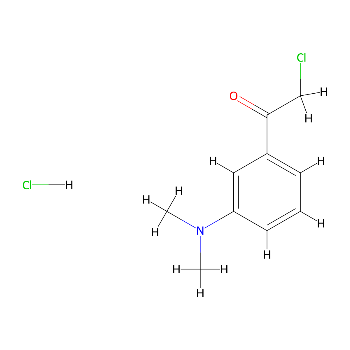 2-Chloro-1-(3-(dimethylamino)phenyl)ethan-1-one hydrochloride molecular structure, CAS 2408962-84-3