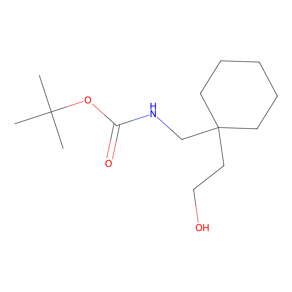 tert-butyl N-{[1-(2-hydroxyethyl)cyclohexyl]methyl}carbamate molecular structure, CAS 2408962-96-7