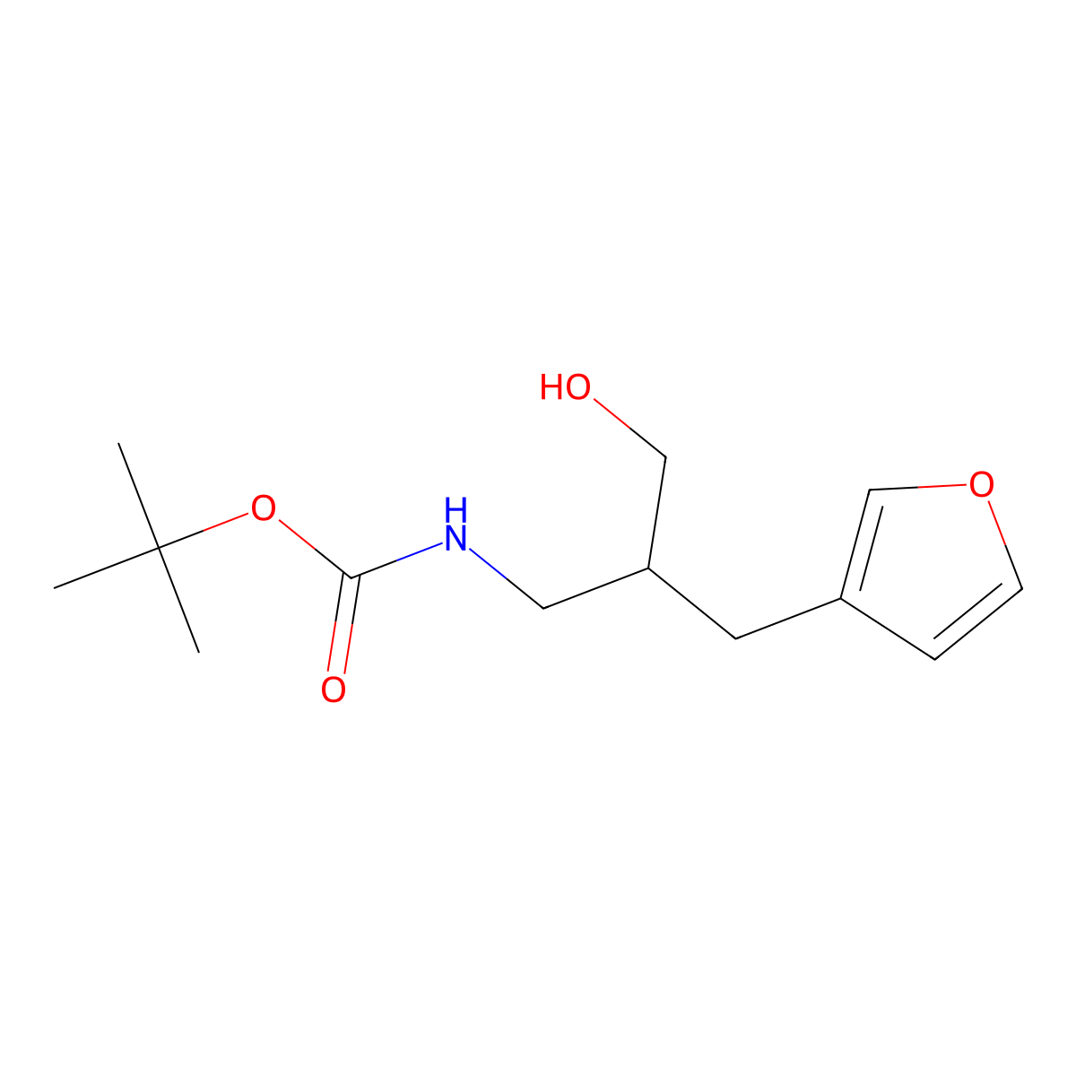 tert-butyl N-{2-[(furan-3-yl)methyl]-3-hydroxypropyl}carbamate molecular structure, CAS 2408962-97-8