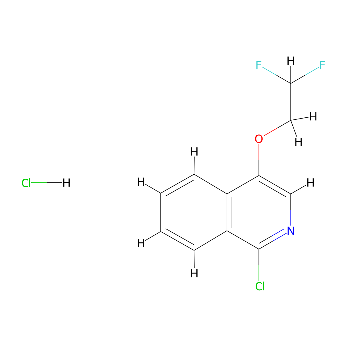 1-Chloro-4-(2,2-difluoroethoxy)isoquinoline hydrochloride molecular structure, CAS 2408962-98-9