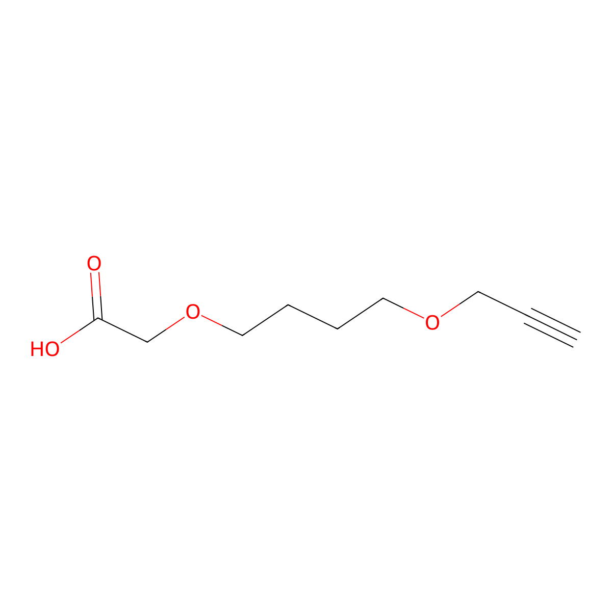 2-[4-(Prop-2-yn-1-yloxy)butoxy]acetic acid molecular structure, CAS 2408962-99-0