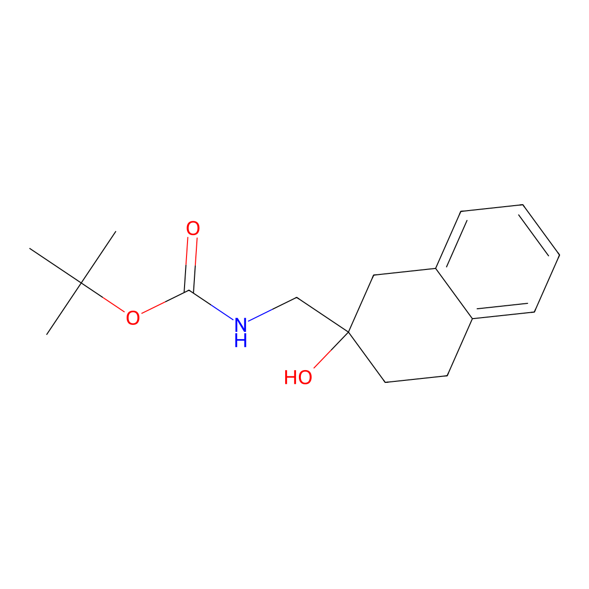 tert-butyl N-[(2-hydroxy-1,2,3,4-tetrahydronaphthalen-2-yl)methyl]carbamate molecular structure, CAS 2408963-00-6