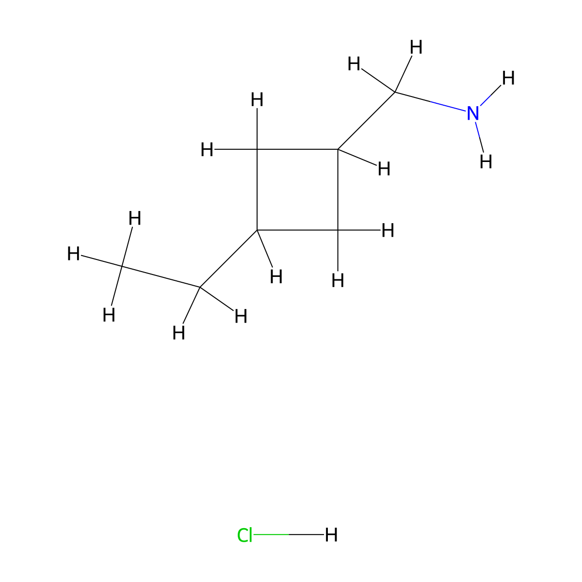 (3-Ethylcyclobutyl)methanamine hydrochloride molecular structure, CAS 2408963-02-8