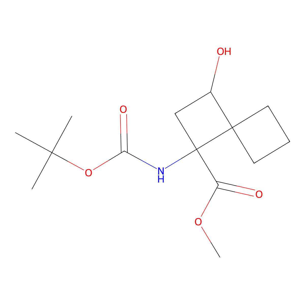 Methyl 1-{[(tert-butoxy)carbonyl]amino}-3-hydroxyspiro[3.3]heptane-1-carboxylate molecular structure, CAS 2408963-03-9