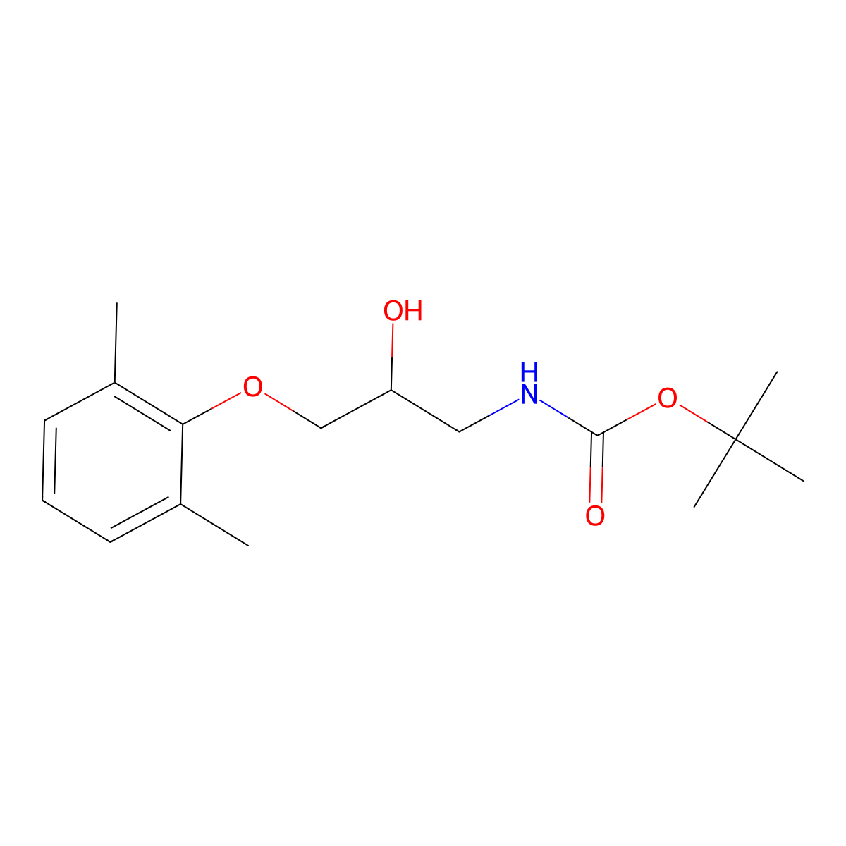 tert-butyl N-[3-(2,6-dimethylphenoxy)-2-hydroxypropyl]carbamate molecular structure, CAS 2408963-13-1