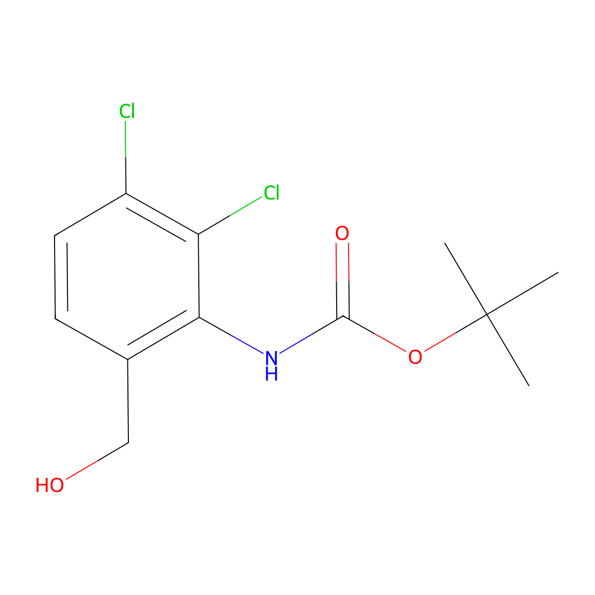 tert-butyl N-[2,3-dichloro-6-(hydroxymethyl)phenyl]carbamate molecular structure, CAS 2408963-15-3